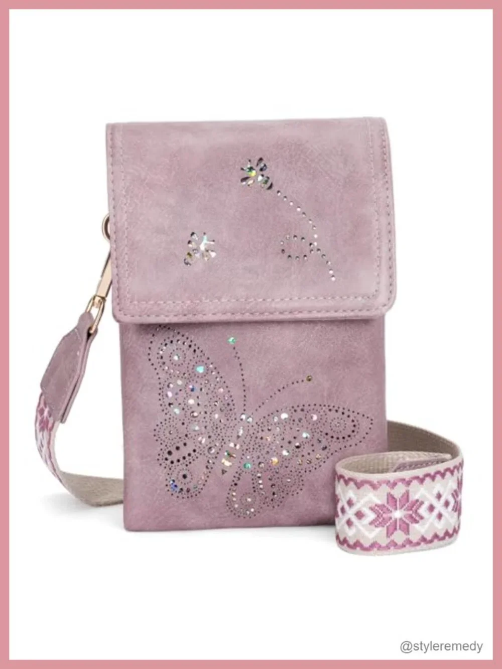 Vegan Leather Crossbody Phone Purse with Adjustable Strap